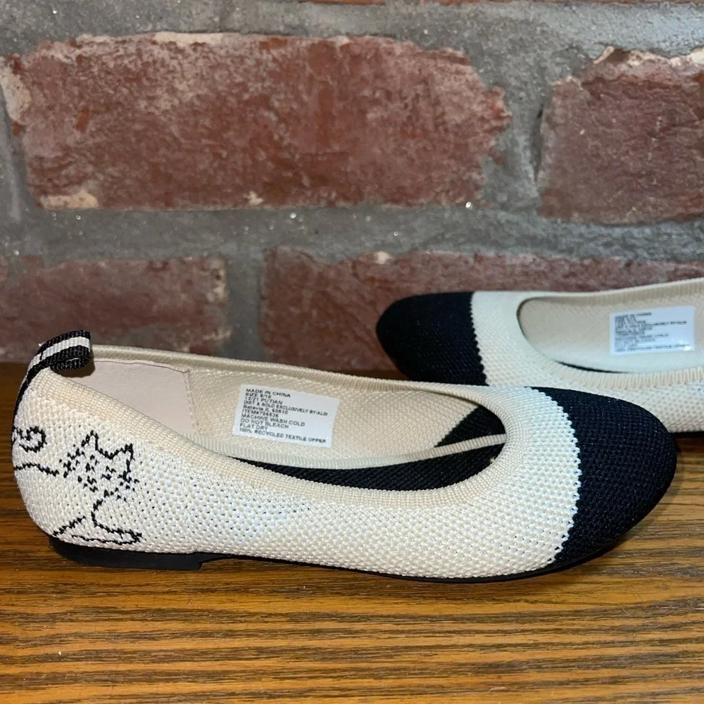 Lily & Dan Girls Recycled Material Ballet Cat Flats Size 9/10